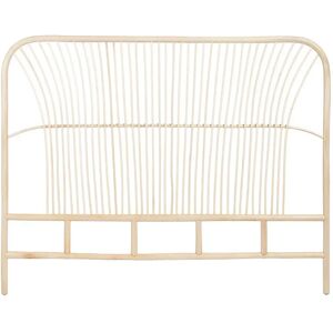 LOLAhome Cabecero de varillas de rattan natural claro para cama de 150 cm