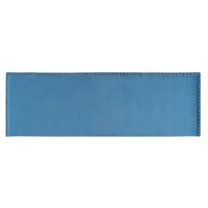 LOLAhome Cabecero tapizado de terciopelo con tachuelas azul para cama de 150 cm
