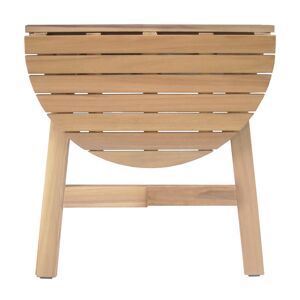 Mesa de jardín plegable Nina semicircular de madera acacia natural de 70x45x74 cm