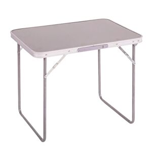 LOLAhome Mesa de camping plegable de acero con encimera efecto madera gris de 70x50x60 cm