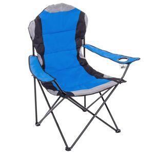 LOLAhome Silla plegable de camping de acero y lona con tapizado colchado