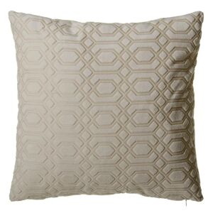 LOLAhome Cojín geométrico beige de terciopelo de 45x45 cm con relleno