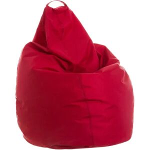 LOLAhome Puff pera rojo de tela de poliéster con relleno incluido de 75x130x75 cm