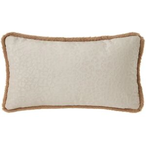 LOLAhome Cojín rectangular leopardo beige y marrón de terciopelo de 50x30 cm con relleno