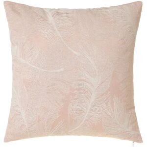 LOLAhome Cojín de plumas rosa de tela Jacquard de 45x45 cm con relleno