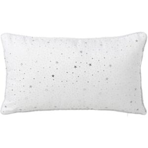 LOLAhome Cojín estrella blanco de tela de 50x30 cm con relleno