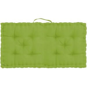 LOLAhome Cojín para sofá de pallet verde de loneta de 120x10x60 cm