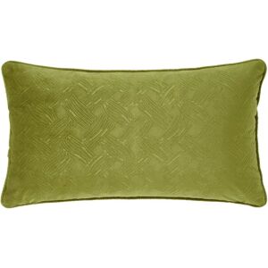 LOLAhome Cojín con ribete verde de terciopelo de 50x30 cm con relleno