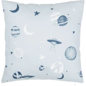 LOLAhome Cojín de planetas azul de algodón de 40x40 cm con relleno