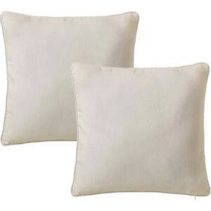 LOLAhome Set de 2 cojines lisos beige de loneta de 45x45 cm con relleno