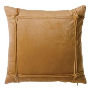 LOLAhome Cojín liso camel de terciopelo de 45x45 cm con relleno