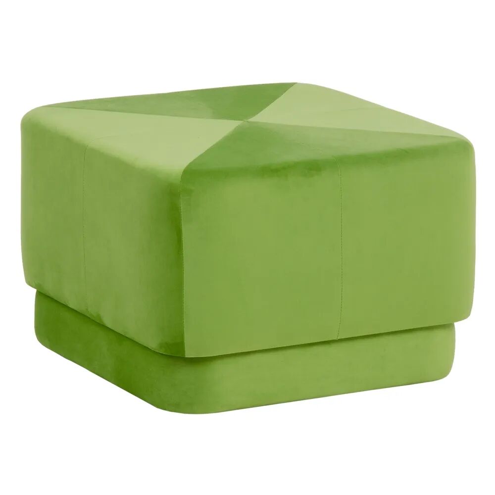 LOLAhome Puff tapizado verde de terciopelo de 60x60x40 cm