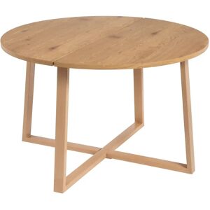 LOLAhome Mesa de comedor redonda para 4 personas de madera color natural de Ø 120x75 cm