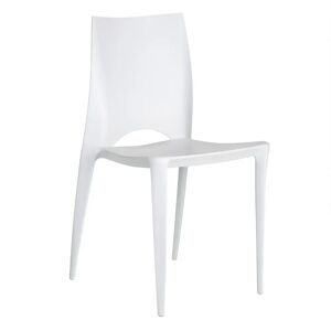 LOLAhome Silla de comedor blanca de polipropileno de 44x41x84 cm