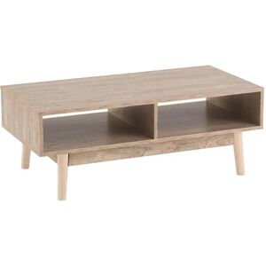 LOLAhome Mesa de centro con estante de madera MDF marrón de 100x50x37 cm