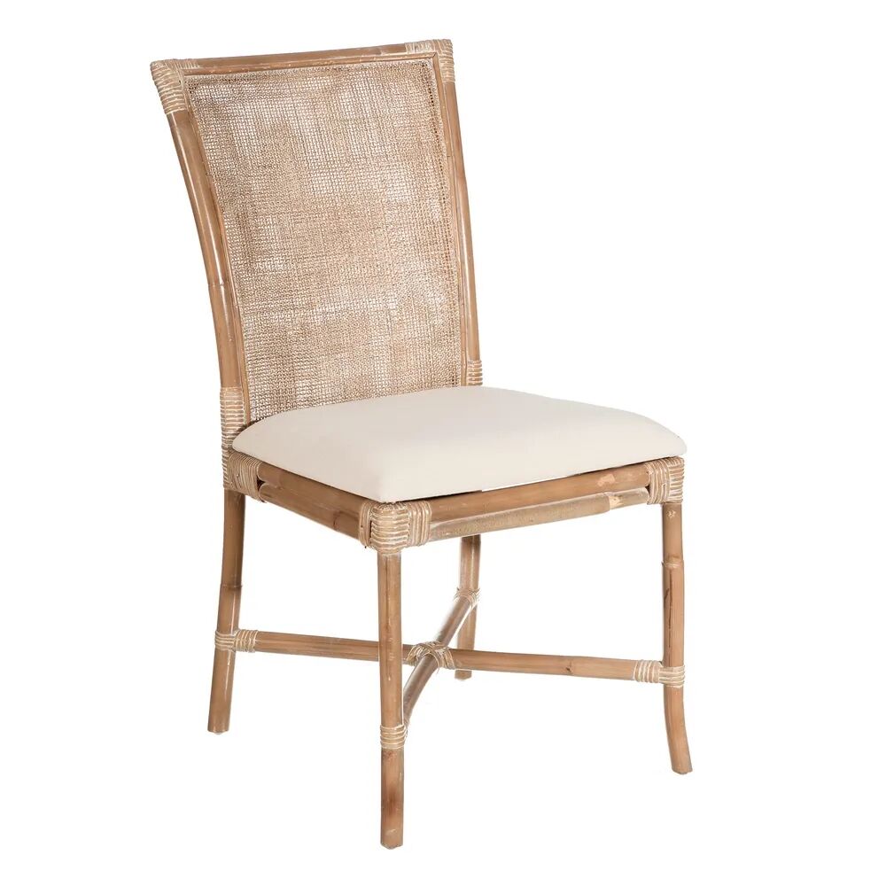 LOLAhome Silla de comedor de rattan natural