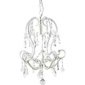 LOLAhome Lámpara de techo chandelier de cristal acrílico blanco de 29x28x33 cm