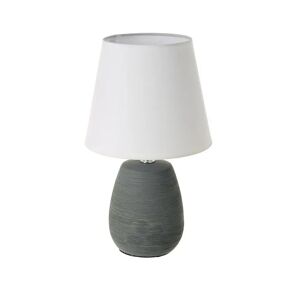 LOLAhome Lámpara de mesa con tulipa de cerámica gris de Ø 17x27 cm