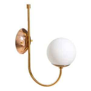 LOLAhome Aplique de pared de metal dorado de 42x24x24 cm