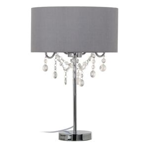Lámpara de mesa araña de cristal y metal gris de Ø 36x60 cm