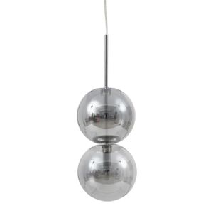 LOLAhome Aplique bola de hierro y cristal plateado de 21x18x30 cm