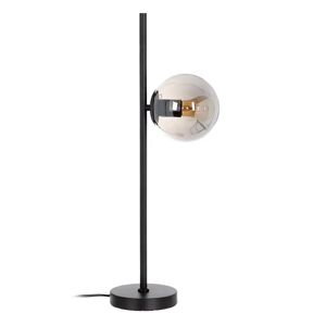 Lámpara de mesa bola de metal y cristal negra de 22x15x60 cm