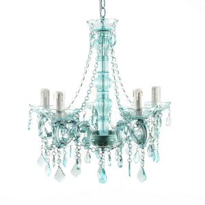 LOLAhome Lámpara de techo chandelier de cristal acrílico azul de 45x42x42 cm