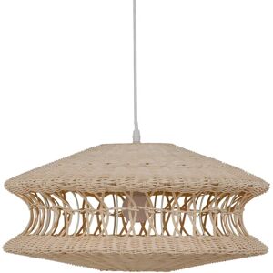 LOLAhome Lámpara de techo pantalla trenzada de rattan natural de Ø 52x25 cm