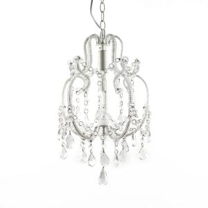 LOLAhome Lámpara de techo chandelier de cristal acrílico blanco rotode 25x24x30 cm