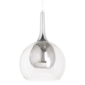 LOLAhome Lámpara de techo esfera de cristal y hierro plateada de Ø 30x50 cm