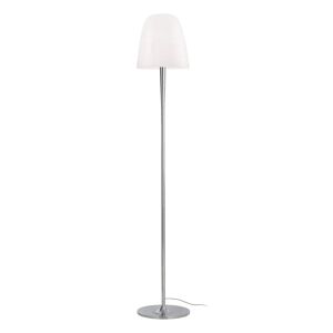 LOLAhome Lámpara de pie tulipa de cristal y metal plateada de Ø 28x158 cm