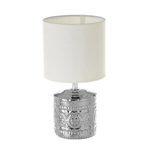 Lámpara de mesa cenefa de cerámica plata de Ø 14x26 cm
