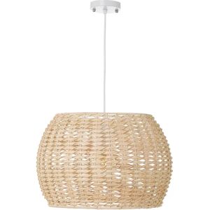 LOLAhome Lámpara de techo trenzada de rattan natural de Ø 35x24 cm