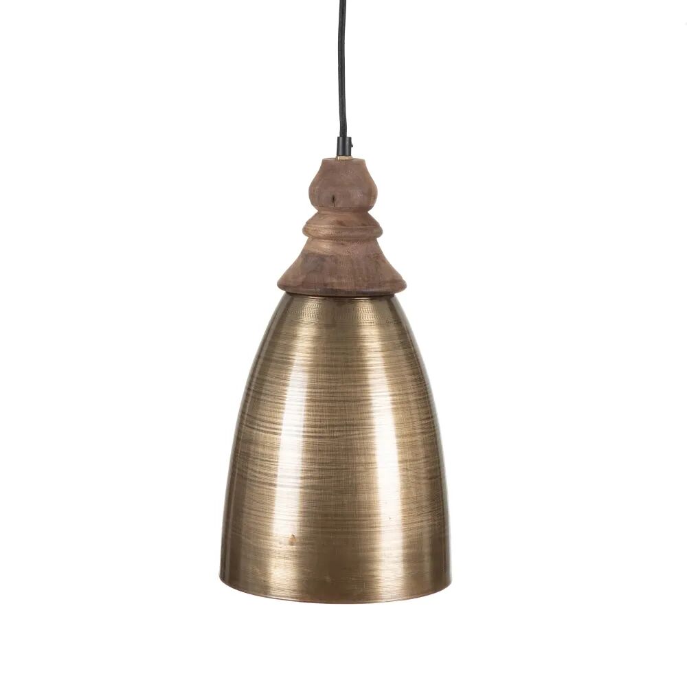 LOLAhome Lámpara de techo con pantalla de hierro dorada de Ø 22x42 cm