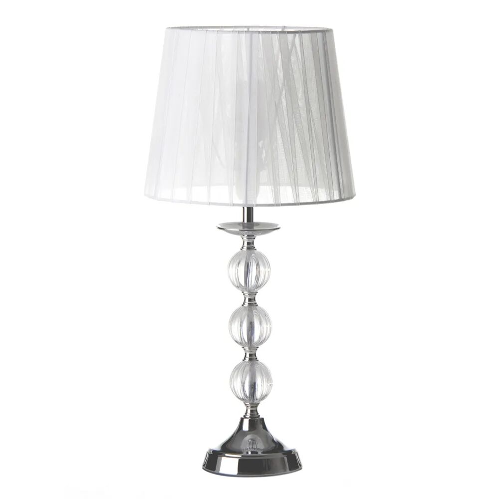 LOLAhome Lámpara de mesa de metal plateada de 22x47 cm