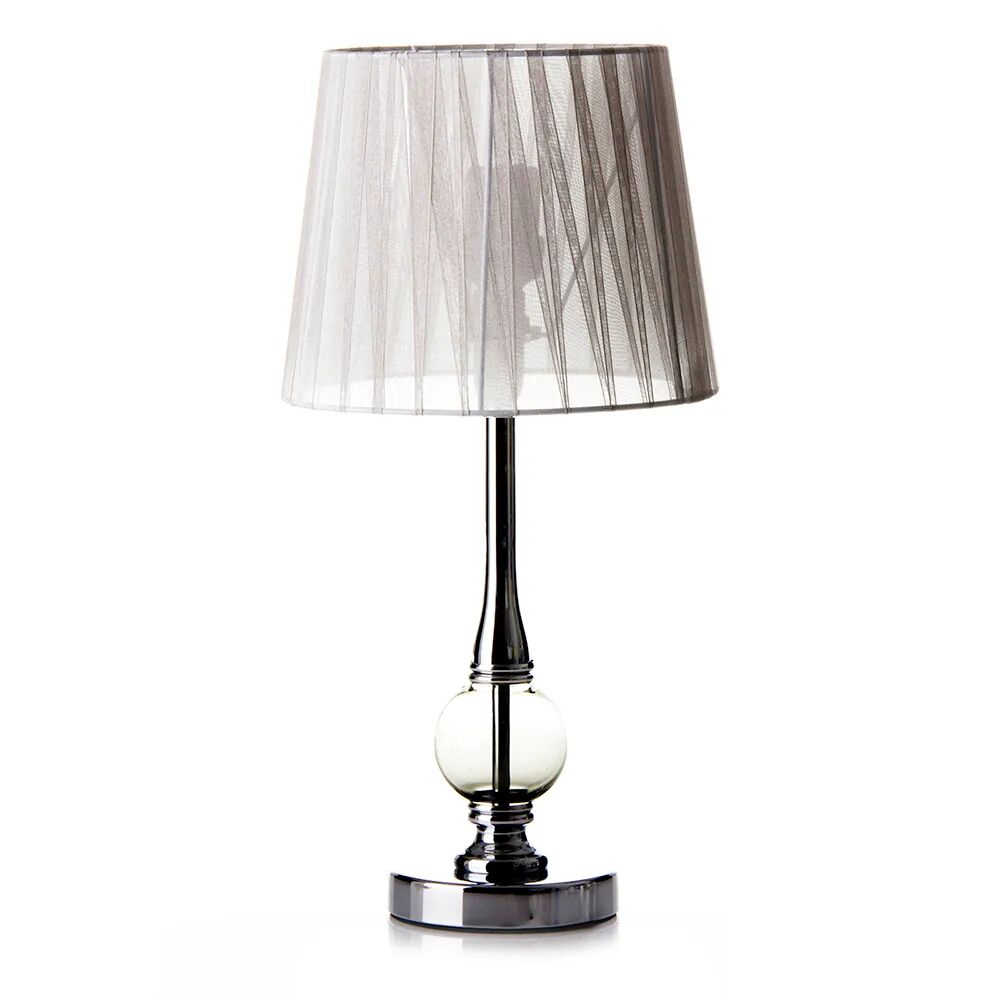 LOLAhome Lámpara de mesa de metal plateada de 22x44 cm