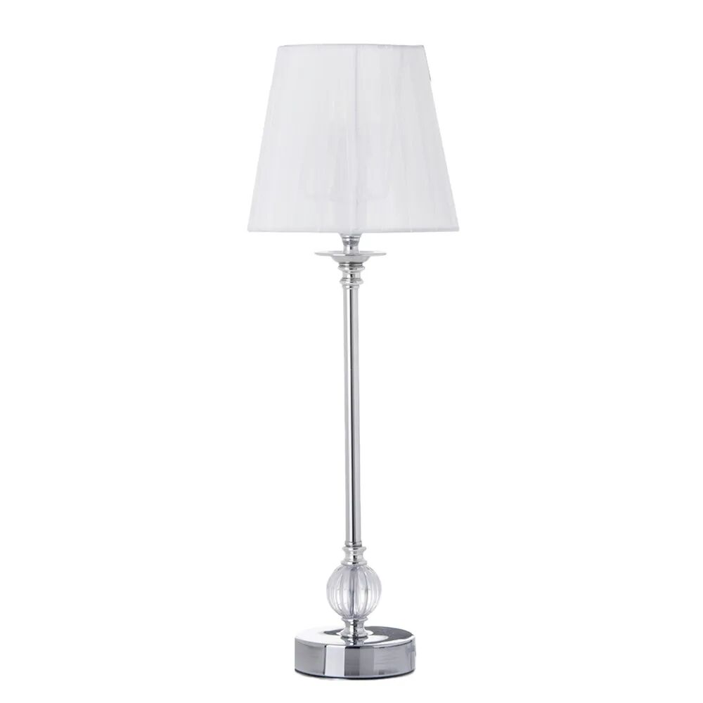 LOLAhome Lámpara de mesa de metal plateada de 17x50 cm