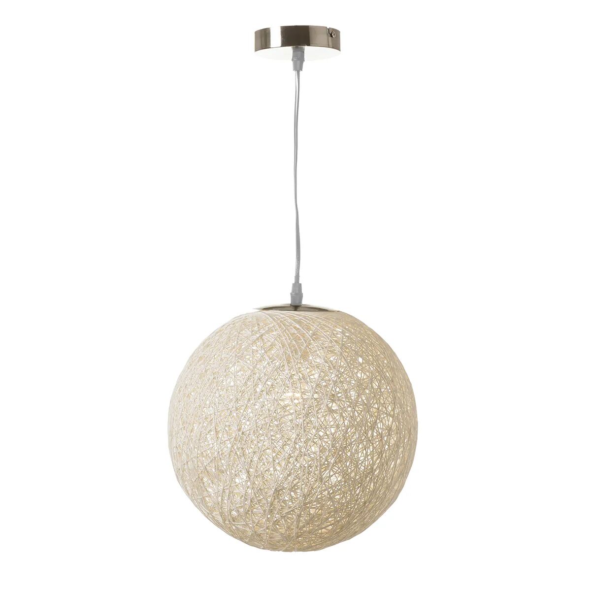 LOLAhome Lámpara de techo de diseño bola de fibra y metal blanca de Ø 30 cm