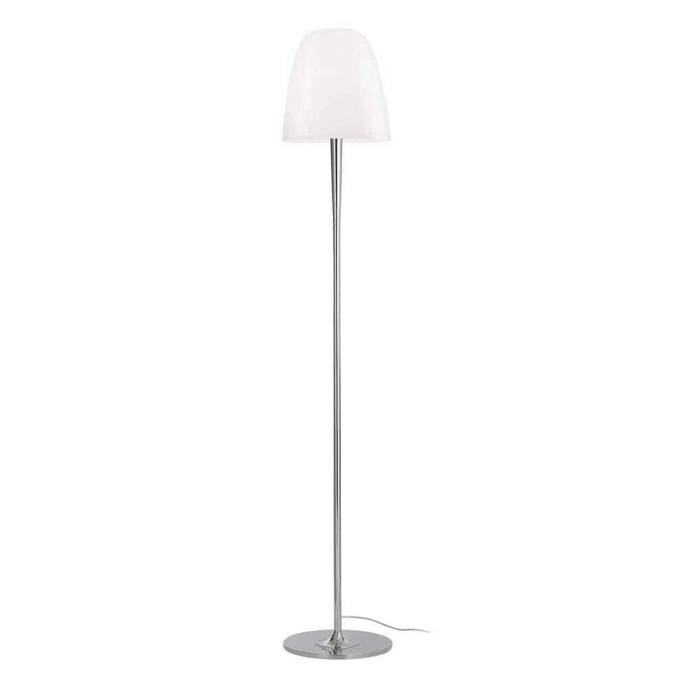 LOLAhome Lámpara de pie tulipa de cristal y metal plateada de Ø 28x158 cm