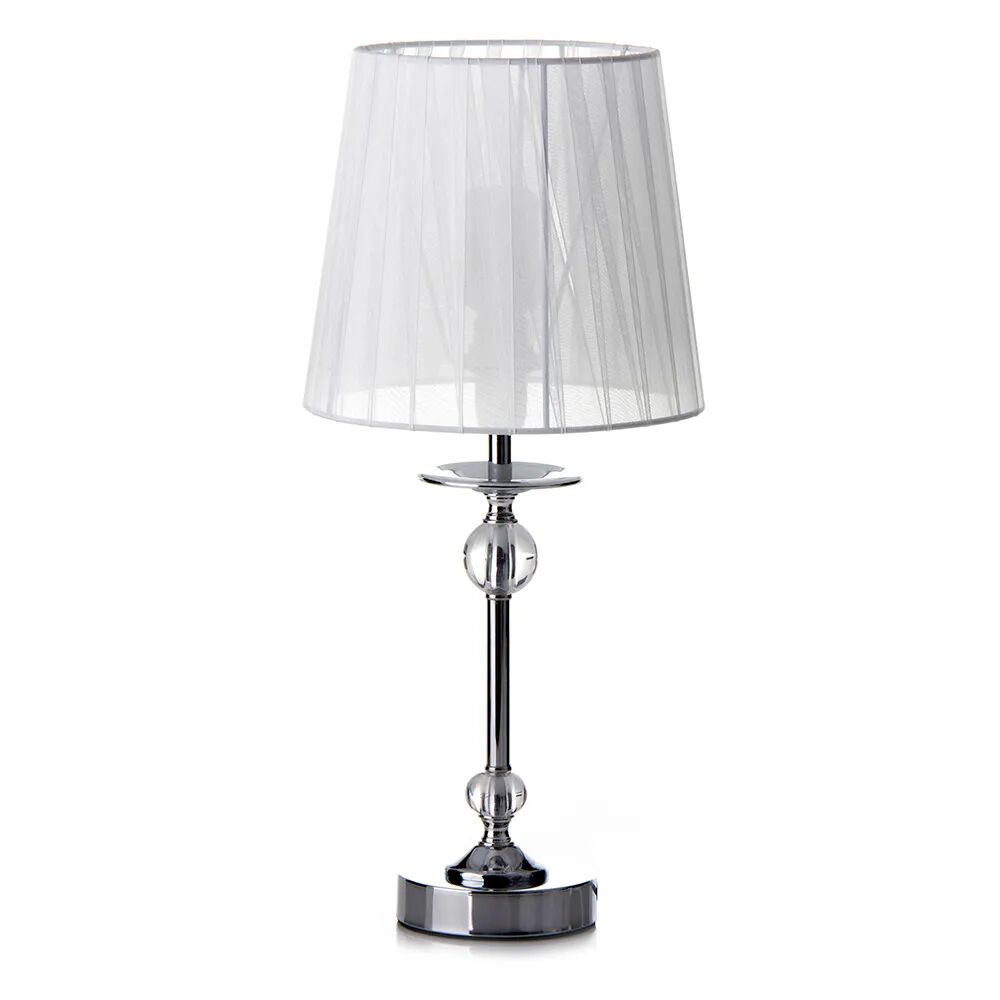 LOLAhome Lámpara de mesa de metal plateada de 20x42 cm
