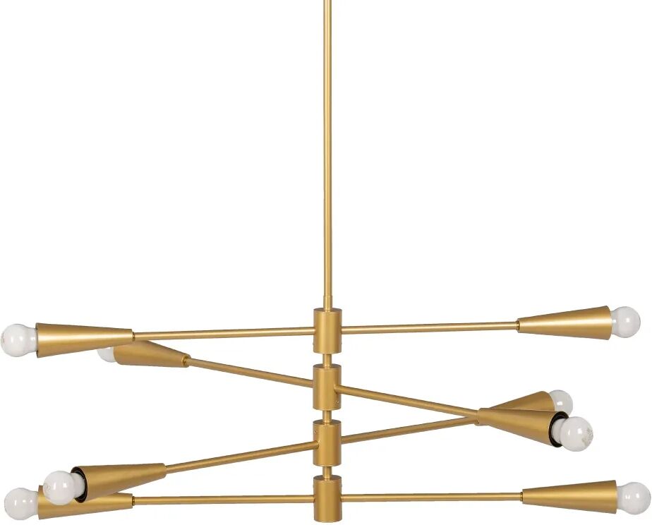 LOLAhome Lámpara de techo Sputnik de 8 brazos de metal dorada de Ø 80x137 cm