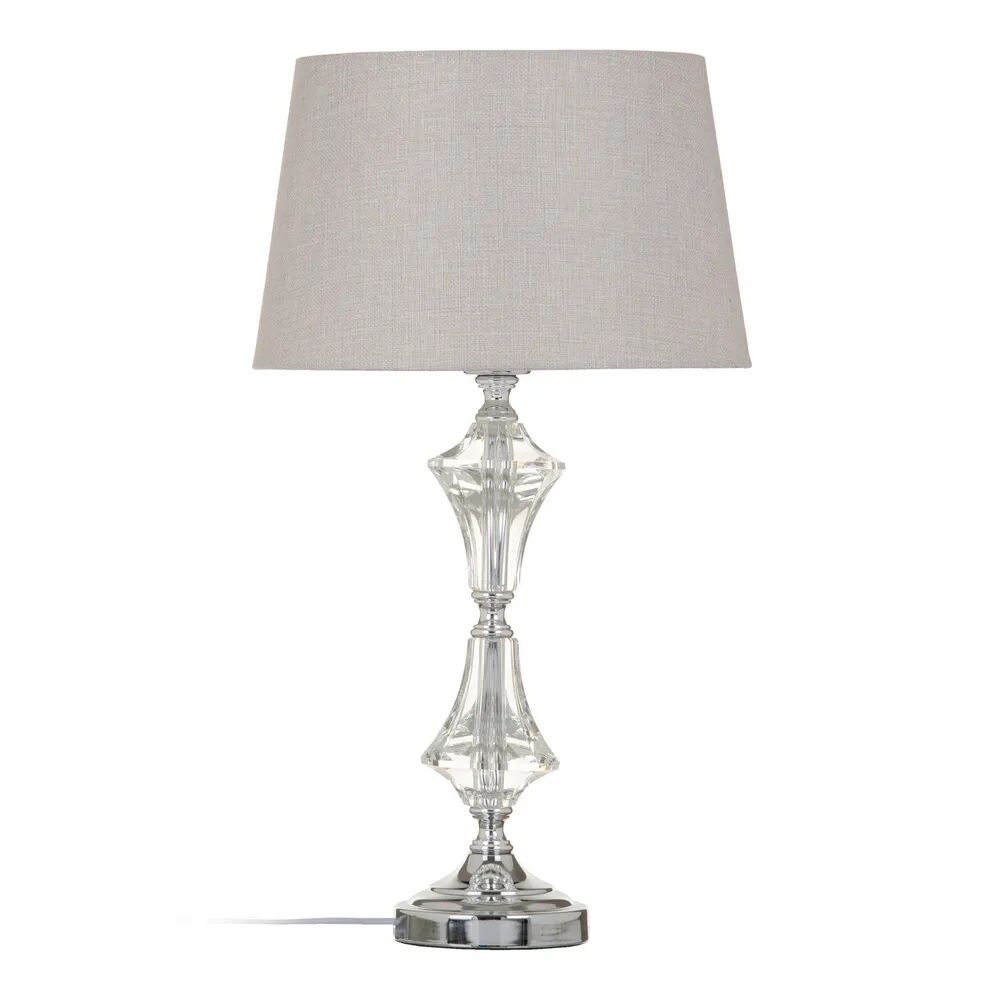 Lámpara de mesa balaústre de cristal gris de Ø 32x57 cm