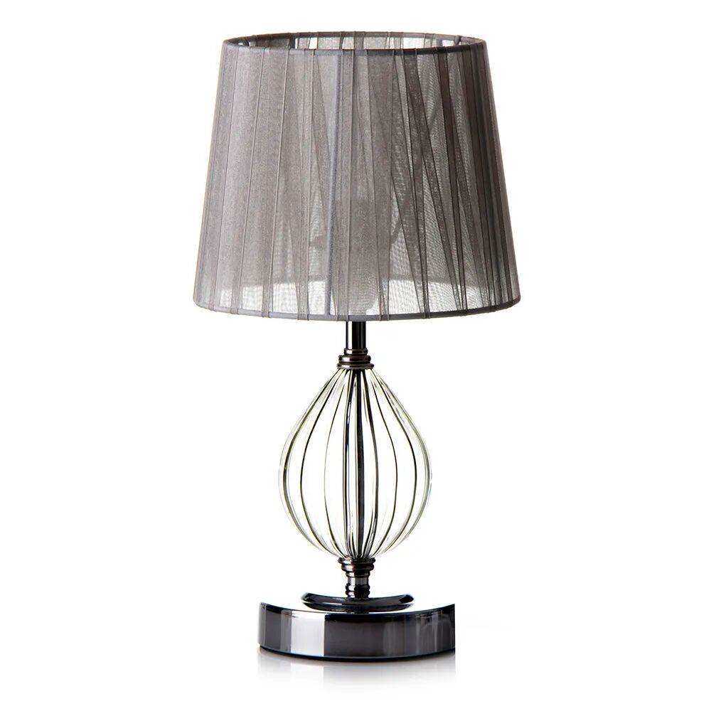 LOLAhome Lámpara de mesa de metal plateada de 17x32 cm