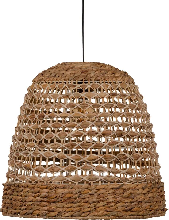 LOLAhome Lámpara de techo pantalla trenzada de rattan natural de Ø 49x46 cm