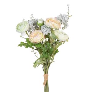 LOLAhome Ramo artificial de flores blanco roto de tela de Ø 20x50 cm