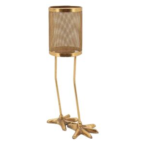 LOLAhome Macetero patas de metal dorado de 23x14x50 cm