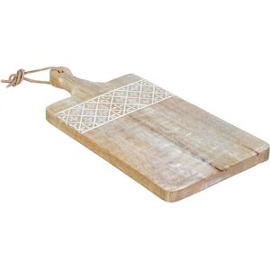 LOLAhome Tabla de cortar blanca de madera de mango de 40x21 cm