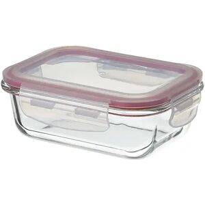 LOLAhome Recipiente hermético rectangular de vidrio borosilicato transparente de 370 ml