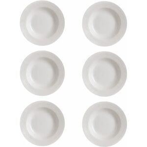 LOLAhome Juego de 6 platos hondos blancos de porcelana de Ø 22 cm