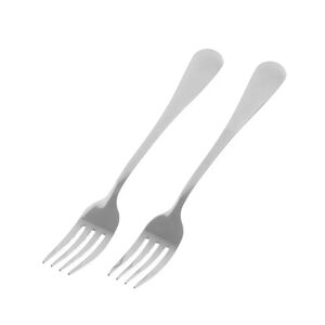 LOLAhome Juego de 2 tenedores de mesa plateados de acero inoxidable de 20 cm